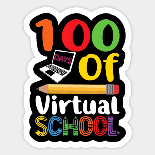 100th Day Of Virtual School Learning Teachers Students Gift Sticker